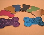 Boned- custom hand stamped aluminum dog bone id tag