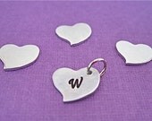 Aluminum Heart- 1/2 inch x 1/2 inch hand stamped aluminum heart charm custom made and personalized for you