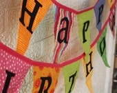 Reversible Fabric Happy Birthday Banner
