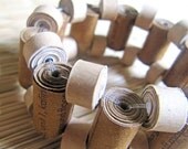 First year anniversary gift - Paper jewelry - Recycled Paper Bead Bracelet - Rustic Brown, Beige, Pastel, Earthy