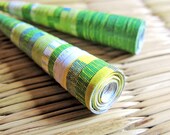 Summer jewelry - Lime Green earrings - Paper Jewelry - Long earrings - Spring, Summer, Long - Lime Green, Blue, Yellow, White, Lemon mint