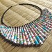 Japanese Calligraphy Necklace - Paper jewelry - Big chunky Necklace - Funky necklace - Paper, big, chunky, funky, White, Black, Blue, Pink