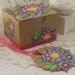 Favor Box Decoupaged with Purple Flowers and Matching Tag