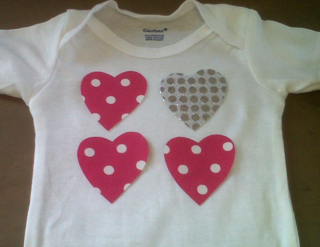 Mini Heart onesie and bib set