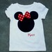 CUSTOM Minnie Mouse Applique shirt RED or PINK