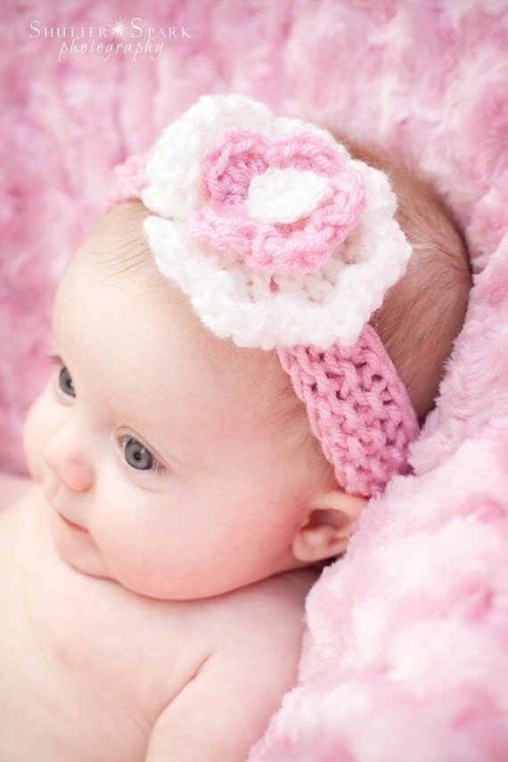 846 New baby headband to knit 372 Newborn Baby Headband with Flower  Knit  Photography Prop 0 3 months  846 New baby headband to knit 372 Newborn Baby Headband with Flower  Knit  Photography Prop 0 3 months