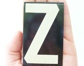 vintage letter Z metal sign typeface font text antique black and white hanging home decor personalized initial