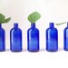 vintage cobalt blue glass bottle retro home decor apothecary medicine laundry toiletries bathroom display