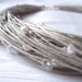 Natural White Pearl Linen Necklace Wedding Jewelry Bridal Organic Gray Silver Summer Fashion