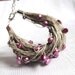 Natural Purple Pearls Necklace Garnet Amethyst Linen Multistrand Necklace Bracelet Set Midsummer Night's Dream