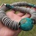 Huge Turquoise Necklace Asymmetrical Statement Teal Shell Geometric Chunky Natural Gray Blue Minimalist Summer Fashion Jewelry Silver