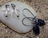 EARRING WARDROBE (crystal rondelle and blue teardrop)