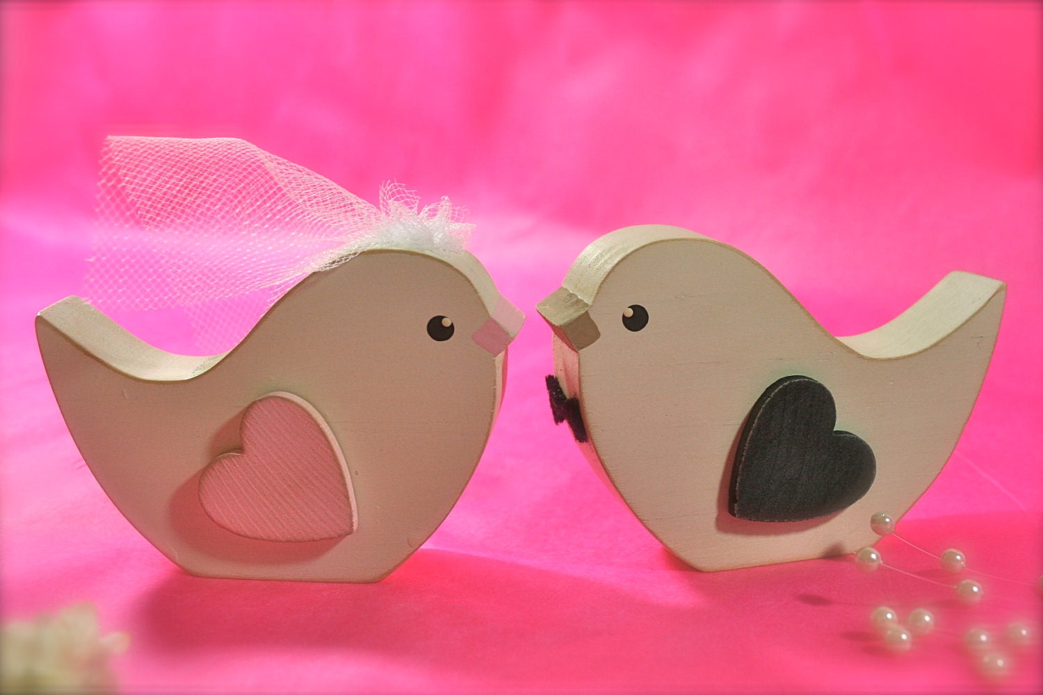Wedding Cake Topper Love Bird Pair Primitive Country