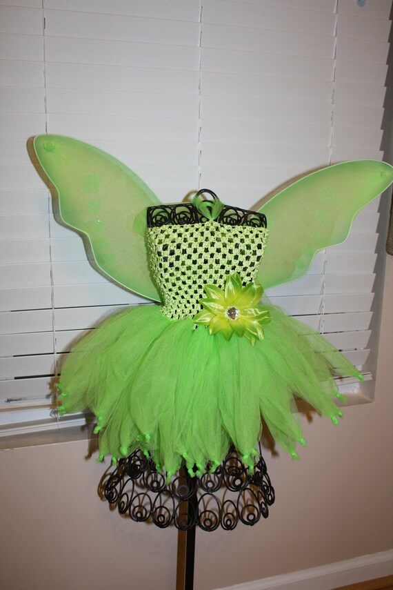 Tinkerbell Tutu Dress with Removable Flower Clip