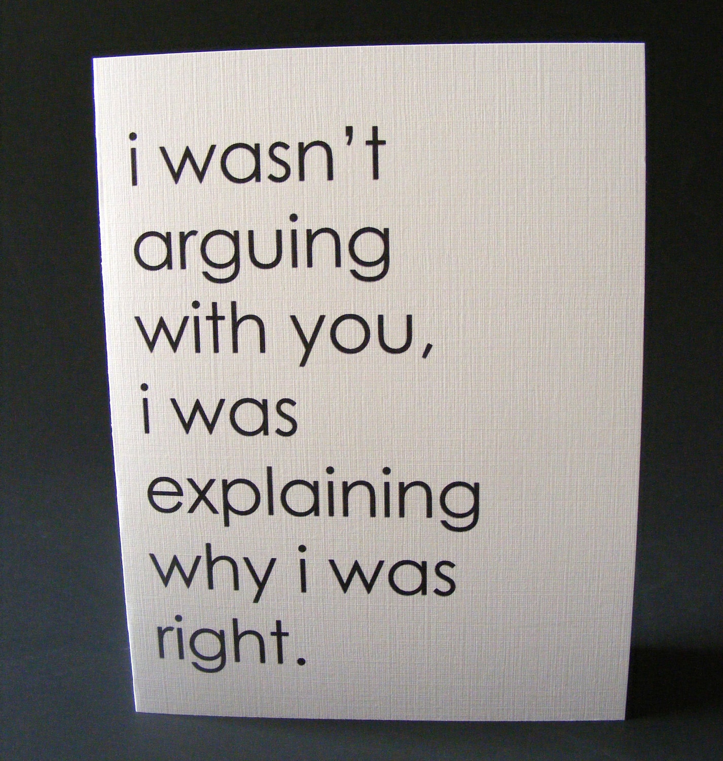 I was right note card
