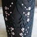 SALE Antique Edwardian Black Embroidered Silk Stockings NOS