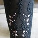 SALE Antique Edwardian Black Embroidered Silk Stockings NOS