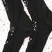 SALE Antique Edwardian Black Embroidered Silk Stockings NOS