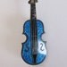 Vintage 1930's Czech Enamel Blue Violin Pin