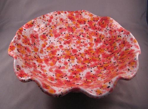 Scalloped Serving Bowl - Poppy Fields