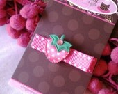 Sweet Summer Pink Strawberry No Slip Alligator Clip...Ready to Ship...