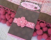 Adorable Pink Crocheted Flower No Slip Clip...Perfect for All of her Pink Outfits