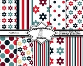 Digital Printable Paper for Cards, Crafts, Art and Scrapbooking Set of 10 - Fun Flowers - Instant Download