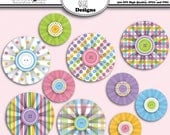 Digital Clip Art Scrapbooking Embellishments for Cards, Crafts, Scrapbooks Set of 10 - Bubblegum Accordion Flowers - Instant Download