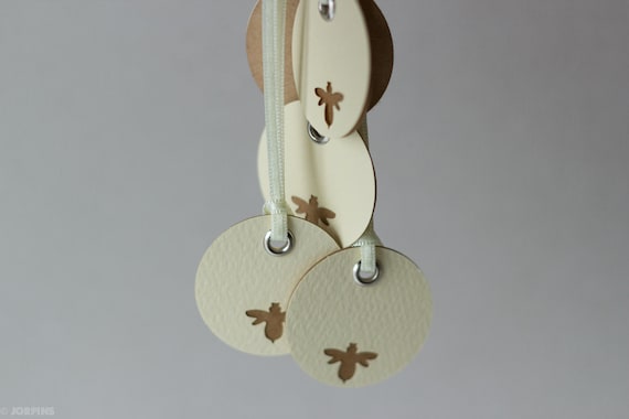 Bee gift tags in yellow - Set of 5