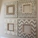 Set of 4-8x8 Distressed Wood Picture Frames in Vintage Neutrals
