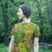 60s Tropical Dress... 1960s Green Summer Dress... Ethnic Sundress... RAINFOREST (s)