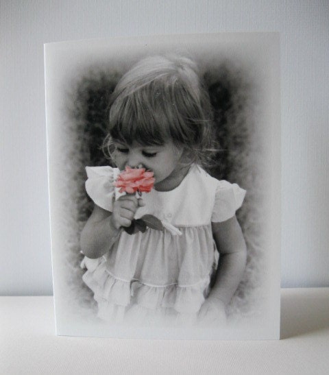 Rose Thinking of You Notecard - Smell the Roses Inspirational Notecard - 1 card