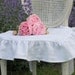 Shabby Chic Slipcover The Isabella Ruffled Linen chair slipcover with ballerina ties White Linen