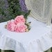 Shabby Chic Slipcover The Isabella Ruffled Linen chair slipcover with ballerina ties White Linen