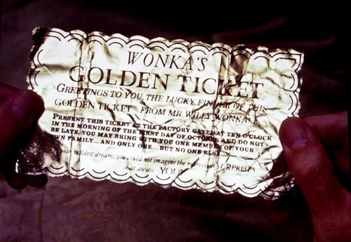 12 Willy Wonka Golden Tickets as Birthday Invitations with Custom Envelopes