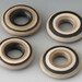 Southwest Discs - (4) Handmade Lampwork Beads - Ebony, Sanstone - Etched, Matte
