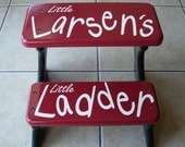 Personalized, Step Stool, Furniture, Wooden, Wood, MDF, Black, Red, Children, Tip-Resistant, Stepstools by LaffyDaffy on Etsy