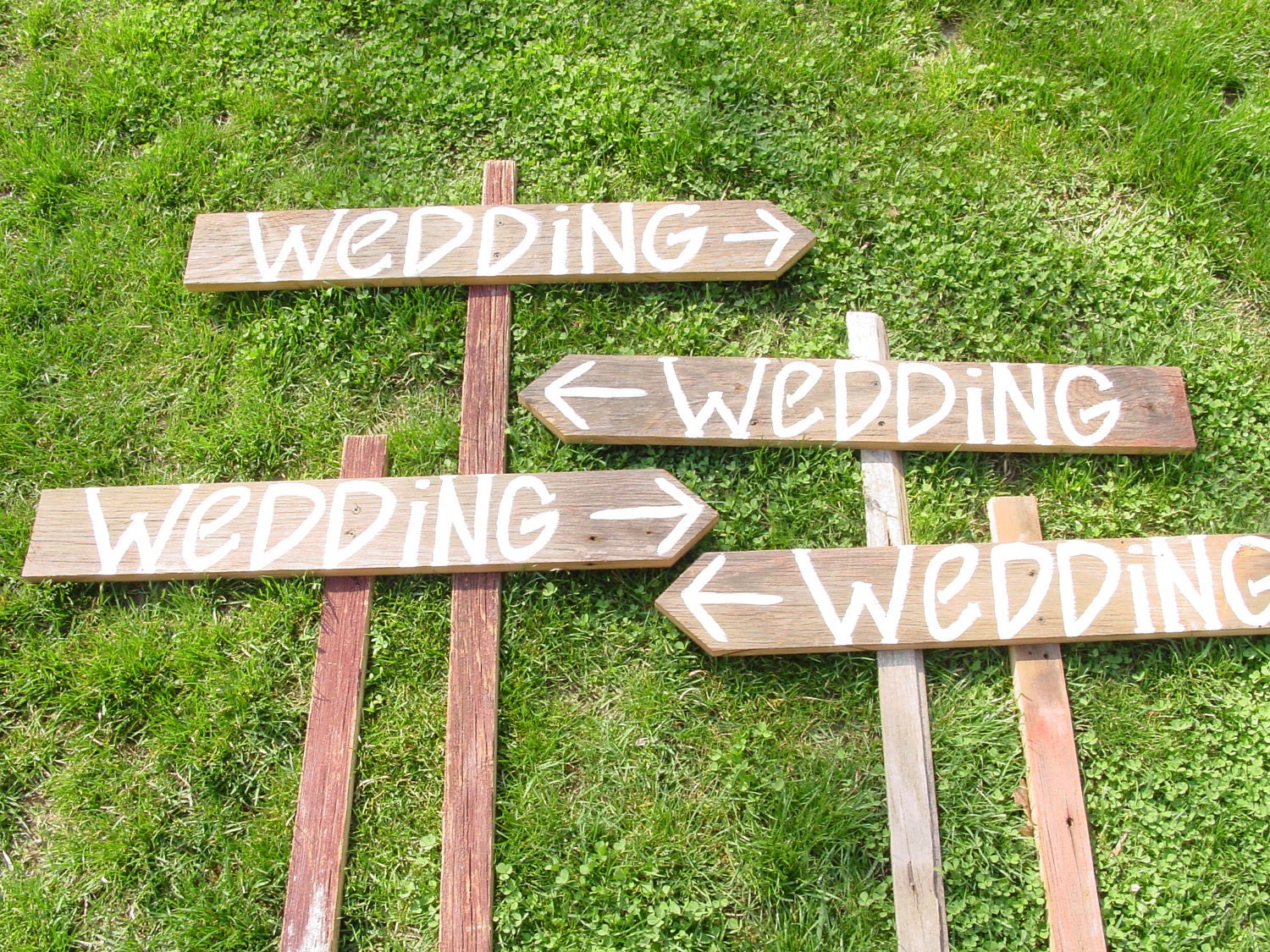 rustic 4 Barnwood Wedding Party Birthday ceremony reception  Reunion  Signs w/ Stakes direction country western directional