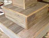 3 rustic wedding cupcake Cake Box Stand Plate Barnwood Primitive Reclaimed Marriage Vintage Wedding country