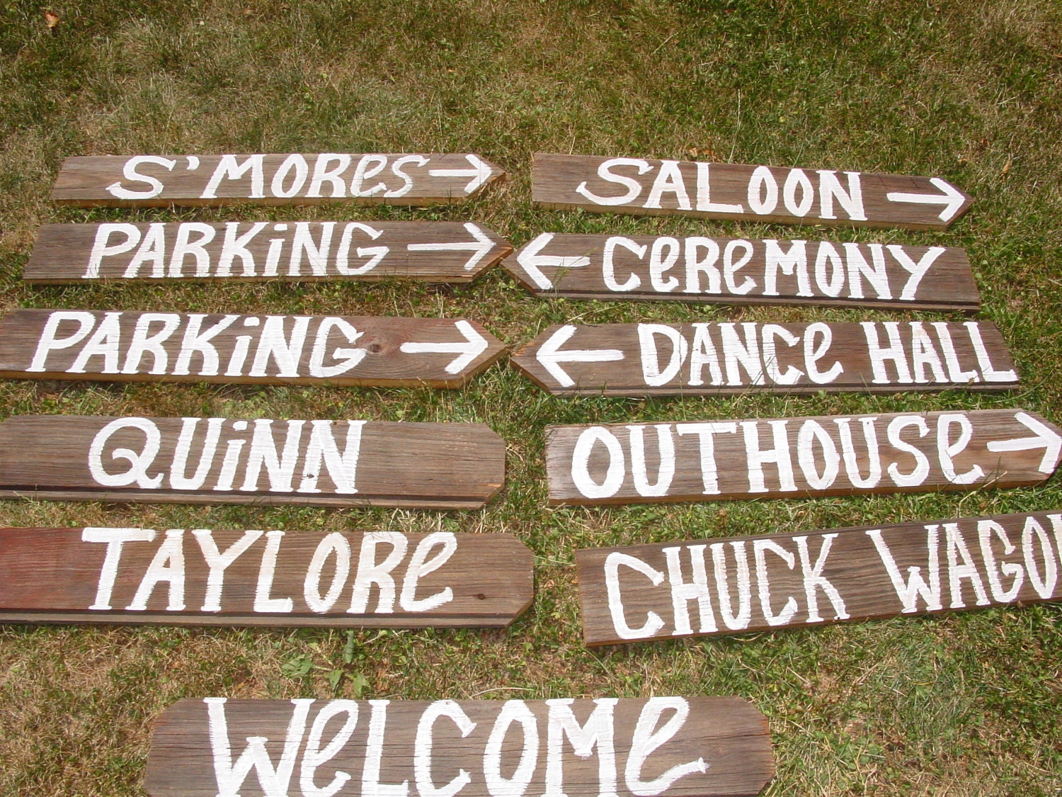 rustic rustic engagement signs Wedding Stakes w/ wood NAME  YOUR  Signs SIGN directional Barn 5