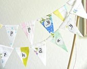 Happy Birthday Shabby Vintage Fabric Cake Bunting Banner Decoration Il_170x135