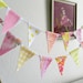 Pink Orange Cocktail Fabric Cake Bunting Decoration