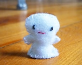 Very Tiny Ghost Plush: 1 inch miniature mini toy, hand stitched with white felt
