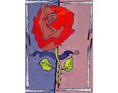 Mexican Loteria Growing Flower: miniature print (ACEO) from original drawing