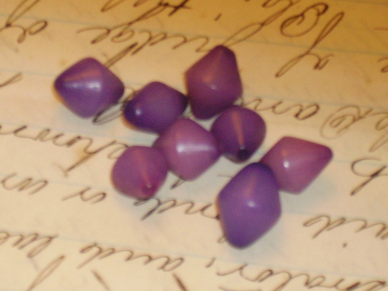 Vintage Beads Destash Purple Bicone Lucite RARE