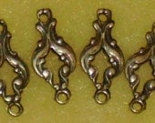 Vintage Banana Bob Pendant Connector Filigree Silver Ox
