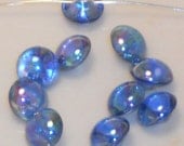 Vintage Glass Buttons Self Shank Antique iridescent OLD Rainbow