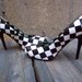 Killer black and white CHECKERBOARD pumps heels 8