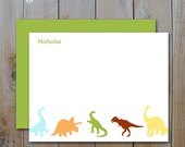 Dinosaur Personalized Stationery Thank you notecards, Personalized Stationary Flat Note cards / Printable File