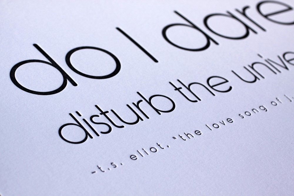 Letterpress Print - Prufrock's Love Song (Black)